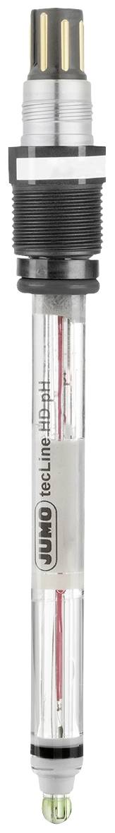 Przemysłowy czujnik pH z długim prętem, nasadką ochronną i gwintem przyłączeniowym, odpowiedni do precyzyjnych pomiarów w wymagających środowiskach.