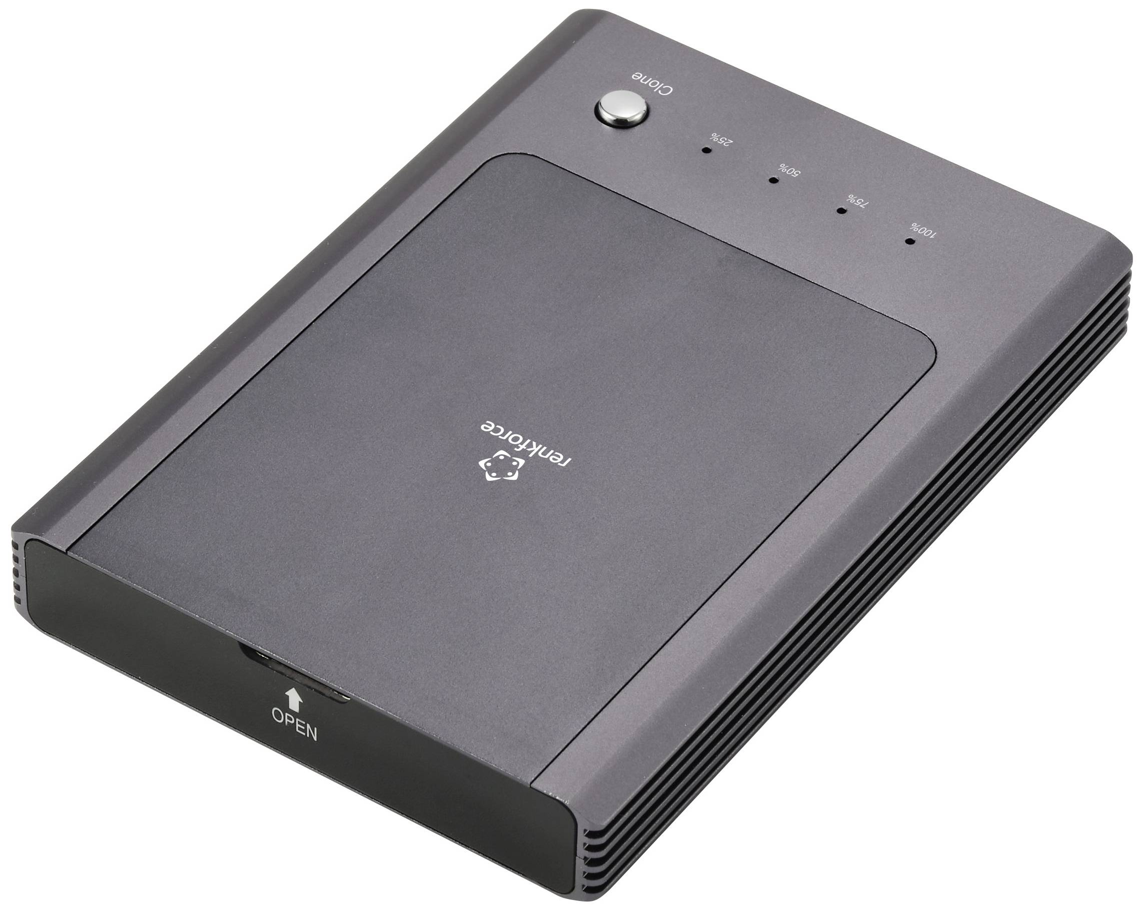 Док-станція Renkforce RF-ENC-450 USB-C® M.2 PCIe NVMe з 2 портами та функцією клонування для жорстких дисків