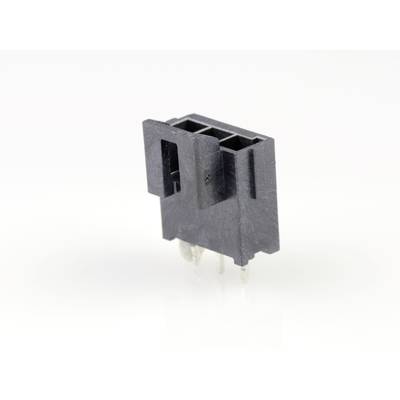Czarny wtyk plastikowy z trzema gniazdami i metalowymi stykami, przeznaczony do połączeń elektronicznych.