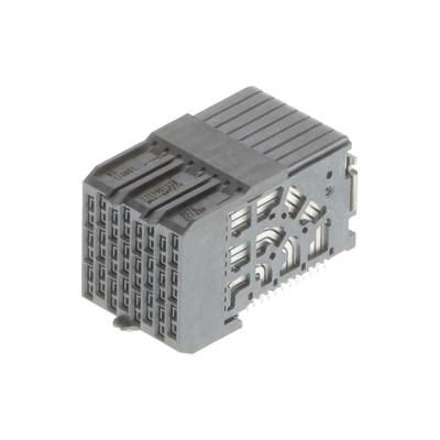 Elektroniczny złącz prostokątny widziany z perspektywy ukośnej, z wieloma punktami przyłączeniowymi.