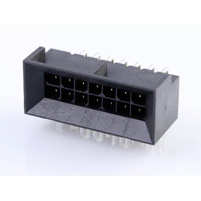 Czarny 16-pinowy wtyk w kształcie prostokąta z dwoma rzędami po osiem pinów, stosowany do połączeń elektronicznych.