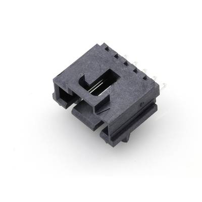 Czarny, prostokątny złącz z wieloma metalowymi pinami, przeznaczony do połączeń elementów elektronicznych, na białym tle.