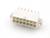 Biały, prostokątny wtyk plastikowy z wieloma stykami metalowymi, odpowiedni do połączeń elektronicznych.