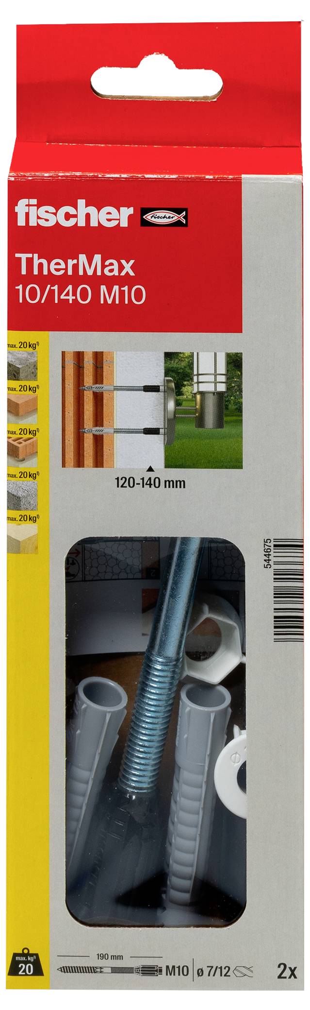 Fischer TherMax 10/140 M10 544675 22 мм монтажна система 2 шт.