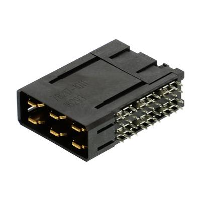 Wtyczka elektryczna z wieloma stykami złoconymi i metalowymi pinami, przeznaczona do wszechstronnego podłączenia w urządzeniach elektronicznych.