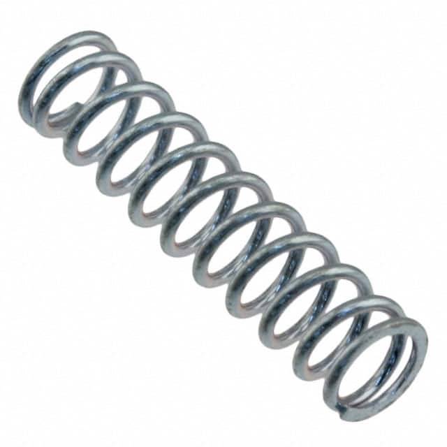 Metalowa sprężyna w kształcie spirali na białym tle.