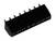 Czarny elektryczny złącz z ośmioma metalowymi stykami od góry. Nadaje się do zastosowania w obwodach elektronicznych.