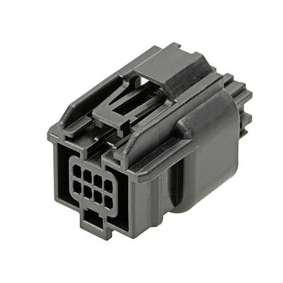 Czarny elektryczny wtyk wielostykowy o prostokątnym kształcie, służący do łączenia przewodów w urządzeniach elektronicznych.