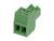 Zielony złącze wtykowe z dwoma przyłączami, odpowiednie do obwodów elektronicznych.