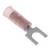 Metalowy konektor kablowy z różową izolacją z tworzywa sztucznego. Używany do bezpiecznego łączenia przewodów za pomocą połączenia śrubowego.