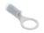 Pojedynczy końcówka kablowa oczkowa z srebrną strukturą pętli i szarą izolacją. Stosowana do podłączeń elektrycznych.