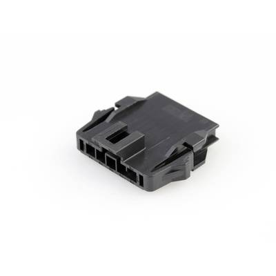Czarny elektroniczny złącz prostokątnego kształtu z wieloma stykami, umieszczony na białym tle.