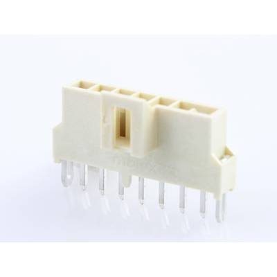 Biały złącz z wieloma stykami metalowymi, prawdopodobnie do urządzeń elektronicznych, na białym tle.