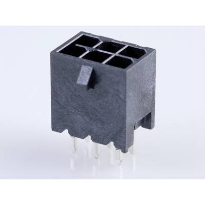 Czarny, prostokątny elektryczny złącz z sześcioma metalowymi stykami od spodu, znajdujący się na neutralnym tle.