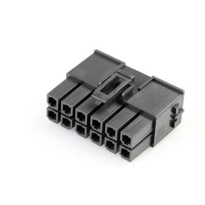 Czarny elektryczny złącz z 12 kwadratowymi stykami ułożonymi w dwóch rzędach.