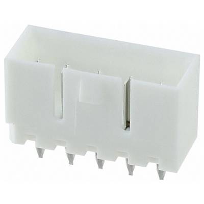 Biały plastikowy złącznik z sześcioma metalowymi stykami, używany do połączeń obwodów elektronicznych, widok z boku.