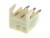 Biały wtyk z tworzywa sztucznego z trzema stykami metalowymi, przeznaczony do połączeń płytek drukowanych w urządzeniach elektronicznych.
