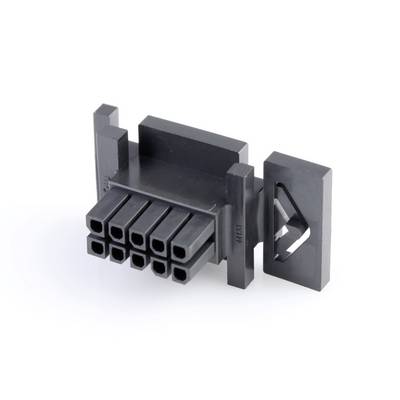 Czarny złącze z prostokątnymi otworami, odpowiednie do połączeń elektronicznych w komputerach lub urządzeniach.