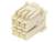 Sześciobiegunowy, beżowy złącz wtykowy z prostokątnymi otworami, odpowiedni do zastosowań elektronicznych.