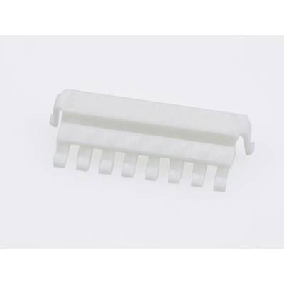 Biały wtyk plastikowy z wieloma gniazdami, prawdopodobnie element łączący elektryczny lub elektroniczny.