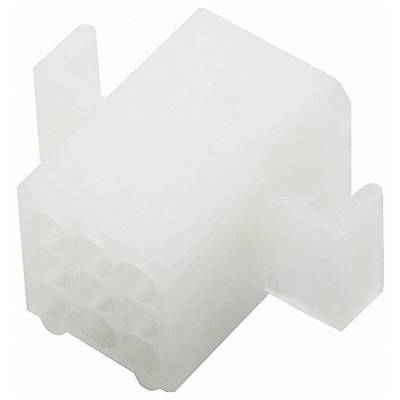 Biały plastikowy łącznik elektryczny z wieloma gniazdami pinów, używany do bezpiecznego łączenia komponentów obwodów.