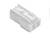 Biały wtyk plastikowy o prostokątnym kształcie z wieloma nacięciami i konturami, prawdopodobnie przeznaczony do połączeń elektrycznych.