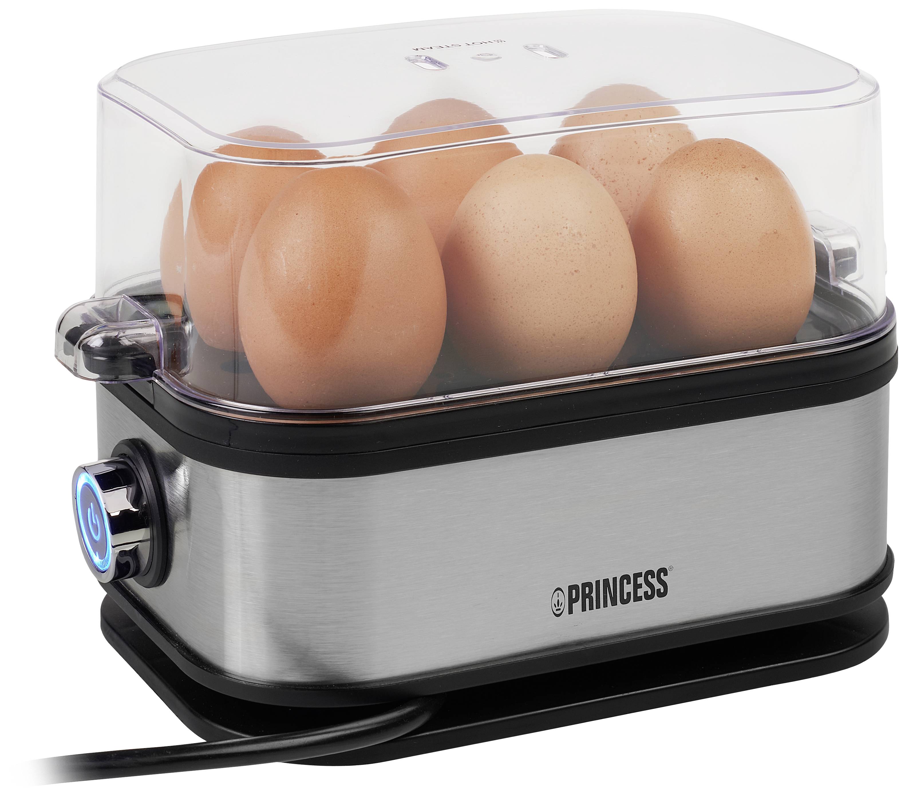 Яйцеварка Princess 01.262046.01.001 без BPA, з мірною чашкою, індикатор сріблястий, чорний