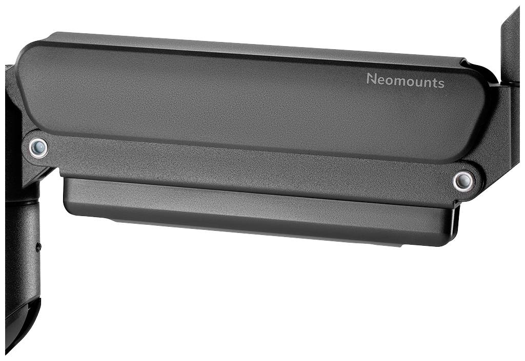 Czarna obejma wysięgnika z widocznym oznaczeniem 'Neomounts'.