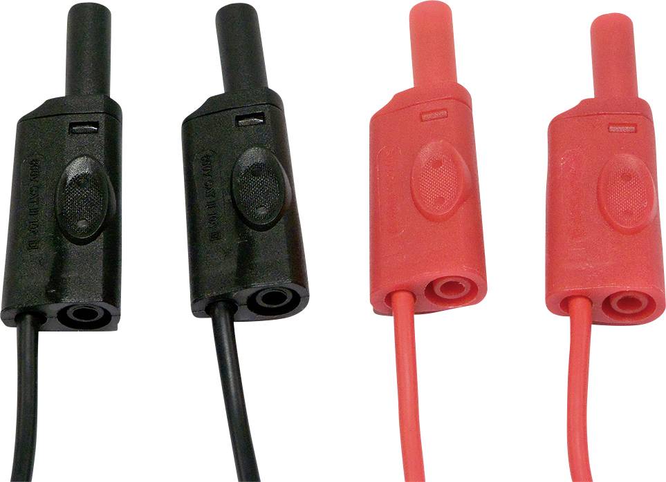 Набір вимірювальних проводів Chauvin Arnoux, чоловічий безпечний роз'єм 4 мм 2 м, червоний, чорний, 1 комплект