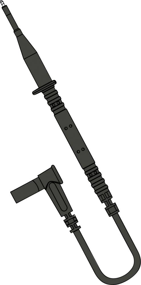 Вимірювальний дріт Chauvin Arnoux, захисний чоловічий роз'єм 4 мм, захисний жіночий роз'єм 4 мм 0,85 м, чорний, 1 комплект