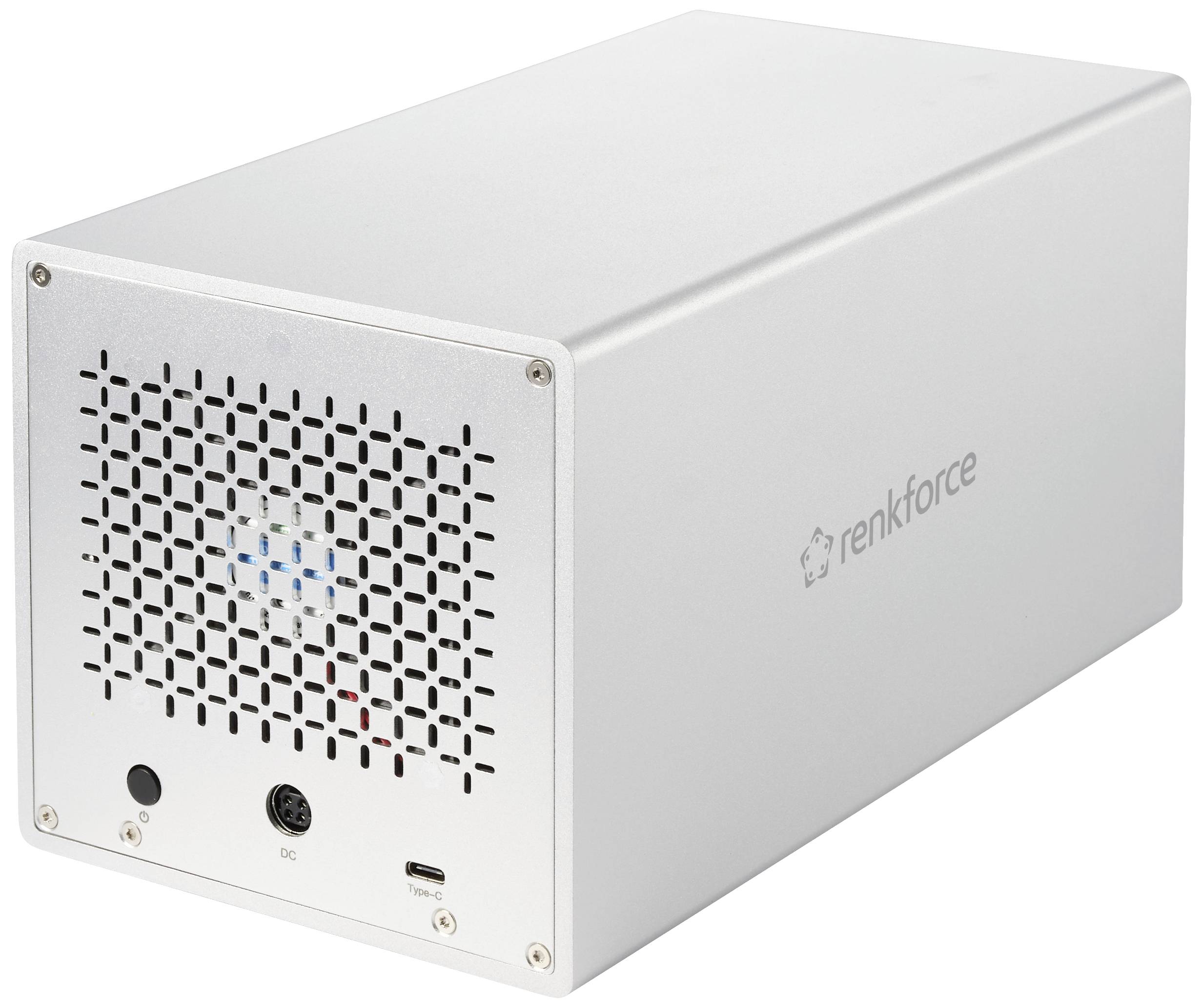 Корпус диска Renkforce RF-5587610 SATA Кількість відсіків для жорстких дисків: 4 відсіки 2,5 дюйма, 3,5 дюйма, включаючи алюмінієв