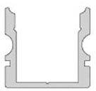 'Przekrój profilu części ramy o strukturze kształtu U z bocznymi wycięciami.'