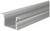 Srebrny, prostokątny profil aluminiowy z centralnym rowkiem, przeznaczony do mocowań i elementów konstrukcyjnych w zastosowaniach technicznych.