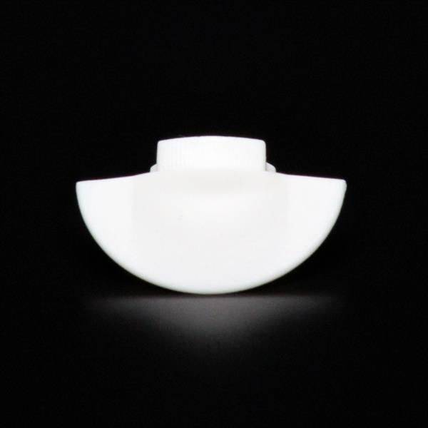 Biała półkula na czarnym tle.