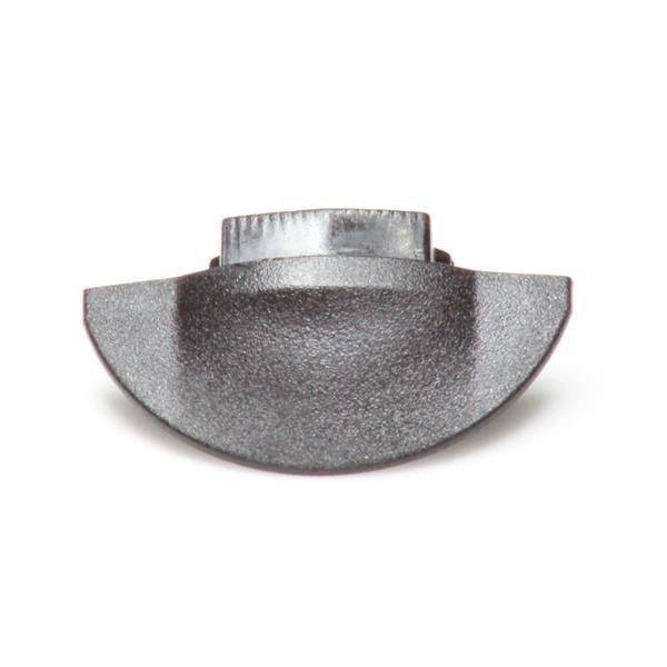 Półokrągły element metalowy z płaską powierzchnią u góry, prawdopodobnie część mechaniczna lub techniczna.