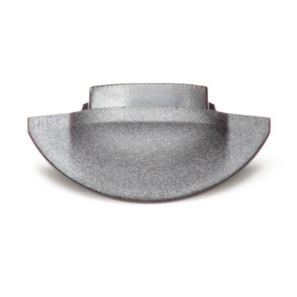 Metalowy element o kształcie półokrągłym i gładkiej powierzchni, prawdopodobnie część przemysłowa.