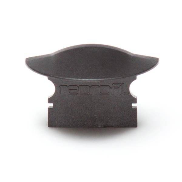 Ciemnordzawa komponenta z tworzywa sztucznego o smukłej, zakrzywionej sylwetce, oznaczona napisem 'redro fit'.