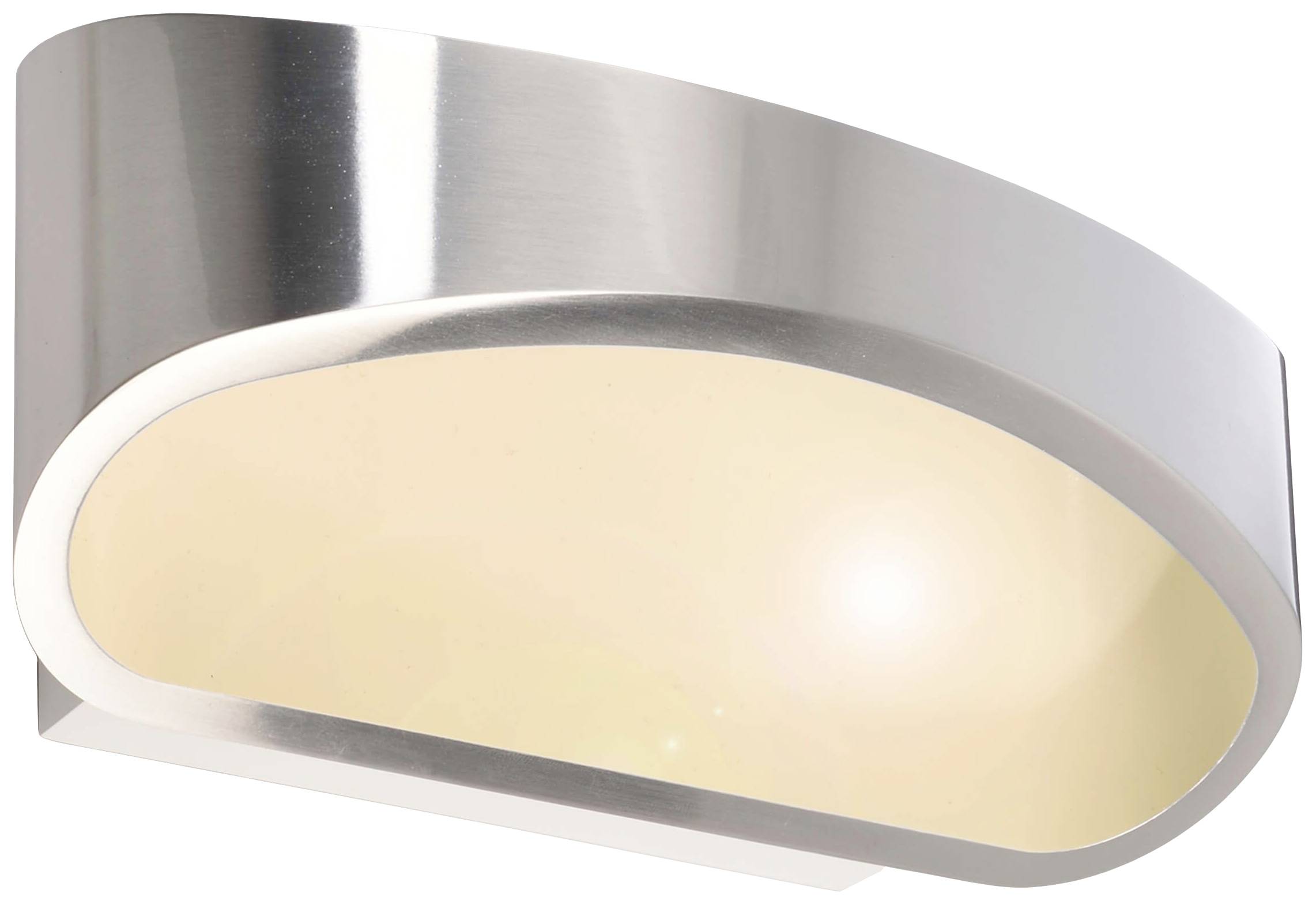 Nowoczesna lampa ścienna wykonana z szczotkowanego metalu o falistym kształcie, zapewniająca delikatne rozproszenie światła, idealna do stylowego oświetlenia.