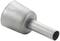 Srebrny adapter metalowy z szerszym cylindrycznym zakończeniem i węższym, dłuższym końcem rurowym.