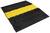 Czarna kładka kablowa z żółtym paskiem pośrodku, wykonana w strukturze antypoślizgowej. Złączki po bokach.
