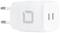Białe ścienne ładowarki USB z dwoma gniazdami USB-C i wtyczką europejską.