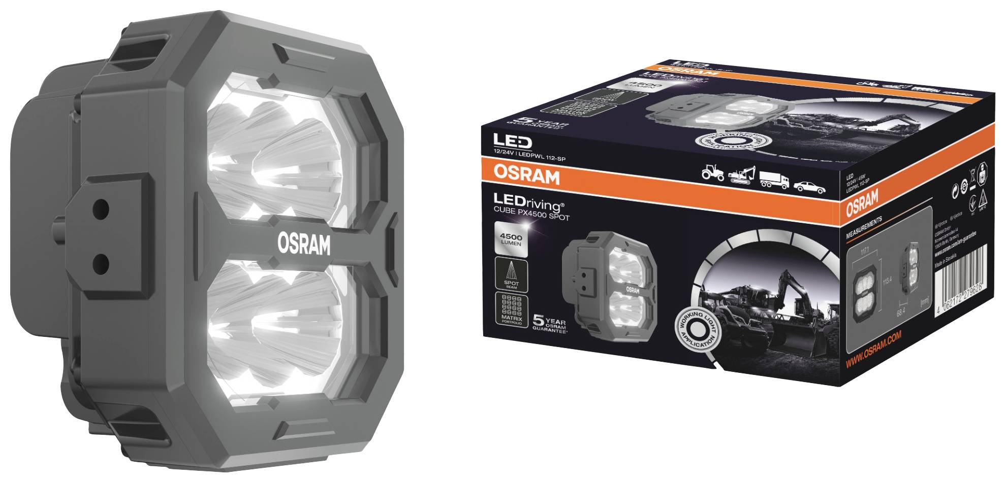 Прожектор Osram Automotive LEDriving® Cube PX4500 Spot LEDPWL 112-SP 4500 лм 6000 K