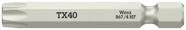 <br>  Wera<br>  05060511001<br>  867/4<br>  Bit Torx<br>  Końcówka wkrętaka: 1/4" (6,3 mm)<br>  Kształt końcówki: TORX<br>  TX 40<br>  50 mm<br>