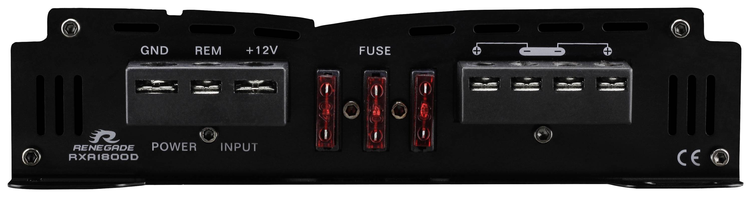 Одноканальний підсилювач Renegade RXA1800 з регулюванням гучності/басів/високих частот потужністю 1800 Вт. Підходить для (марки ав