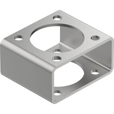 Metalowy prostopadłościenny sześcian z wieloma otworami, przydatny do połączeń strukturalnych lub zastosowań mechanicznych.