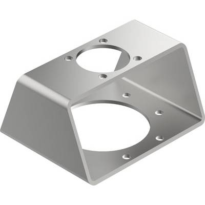 Metalowy element montażowy o przekroju trapezowym z wieloma otworami kołowymi przeznaczony do celów mocujących.