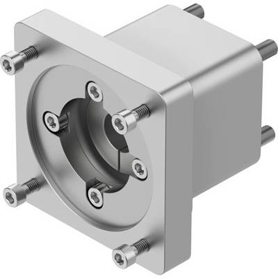 Metalowy blok montażowy z wieloma śrubami skierowanymi w różnych kierunkach, prawdopodobnie do zastosowań mechanicznych.
