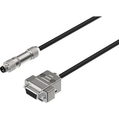 Kabel z wtyczką okrągłą i prostokątną; używane do połączeń szeregowych w elektronice.