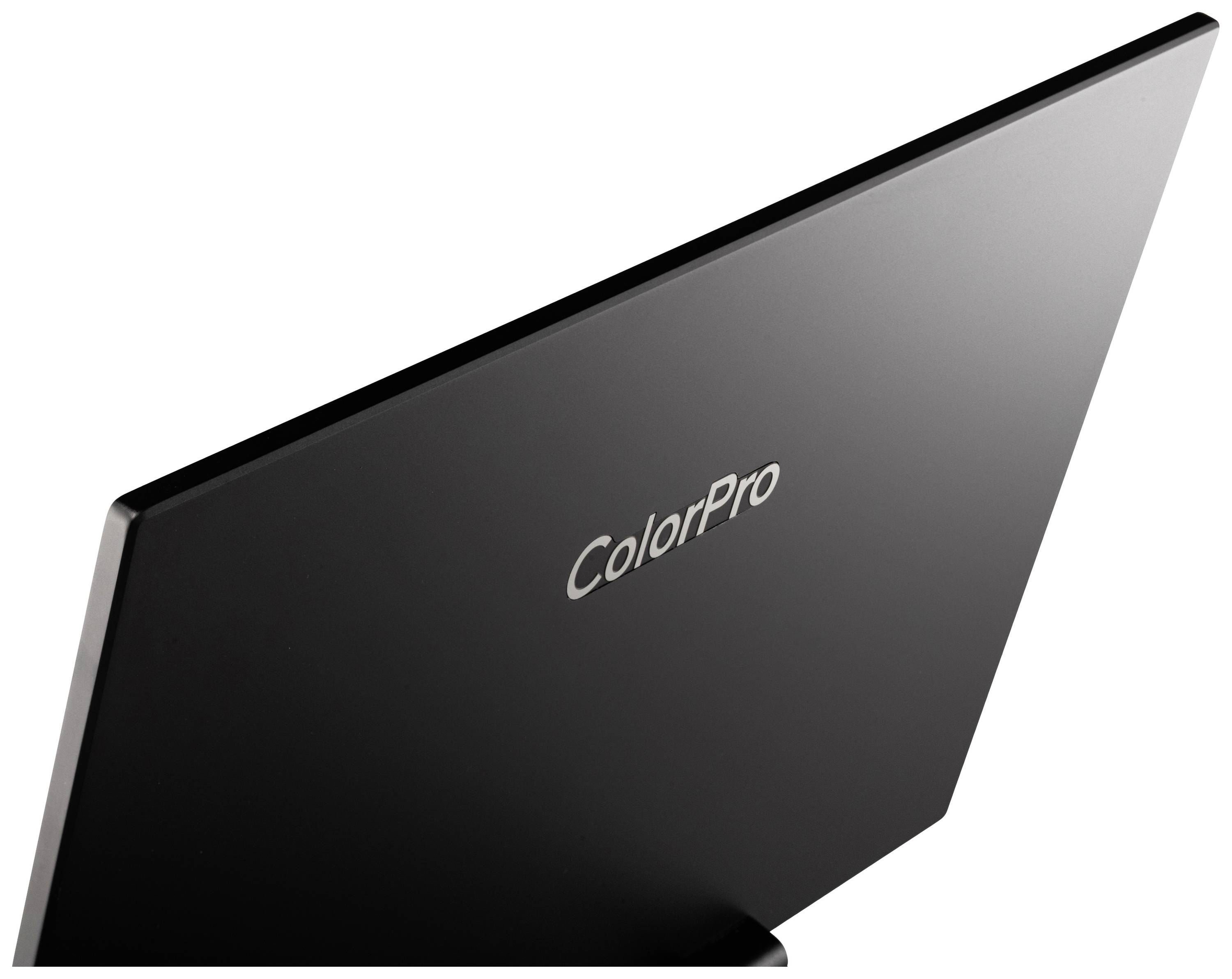 Widok z tyłu czarnego monitora z napisem 'ColorPro'.