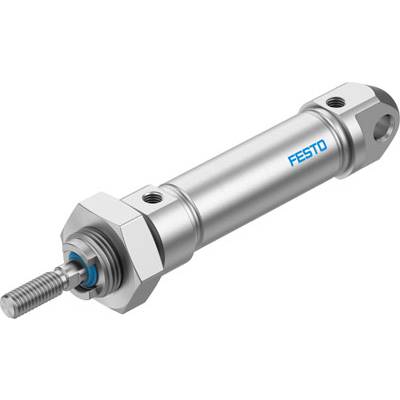 Cylinder Festo, element mechaniczny wykonany z metalu, stosowany w systemach pneumatycznych do realizacji ruchu liniowego.